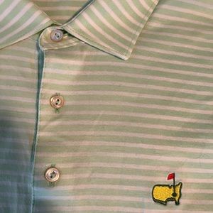 Peter Millar Masters Golf Green Grass Stripe Polo large